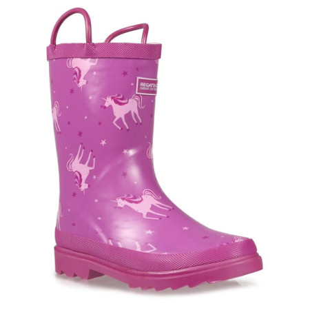 Bottes enfants Regatta Minnow Jnr Welly rose Unicorn/Rorc