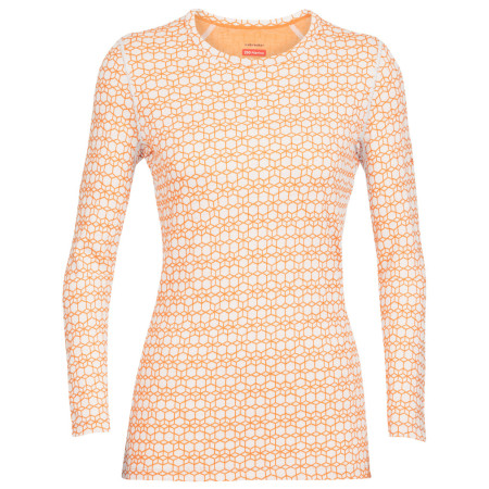 T-shirt fonctionnel femme Icebreaker 250 Vertex LS Crewe Alpine Geo orange clair snow/flash/j