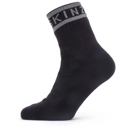 Chaussettes imperméables SealSkinz WP Warm Weather Ankle Length with Hydrostop vert Black/Grey