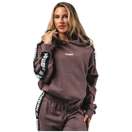 Sweat-shirt femme Nebbia Classic Hoodie OFF-DUTY 489 brun DARK BROWN