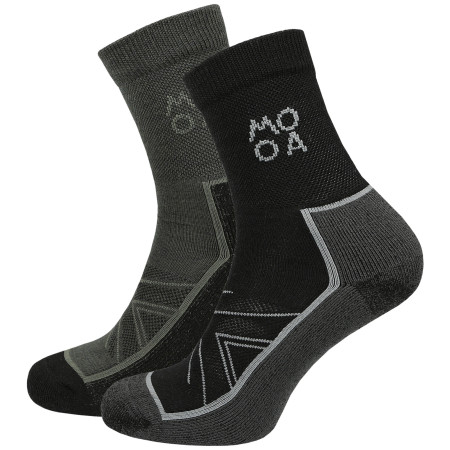 Chaussettes MOOA Merino Adventure 2-pack mix2 Mix 2 (black,green)