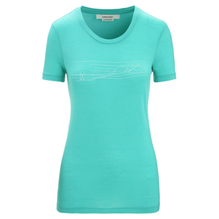 T-shirt femme Icebreaker Tech Lite II SS Tee Ski Stripes vert clair Fresh