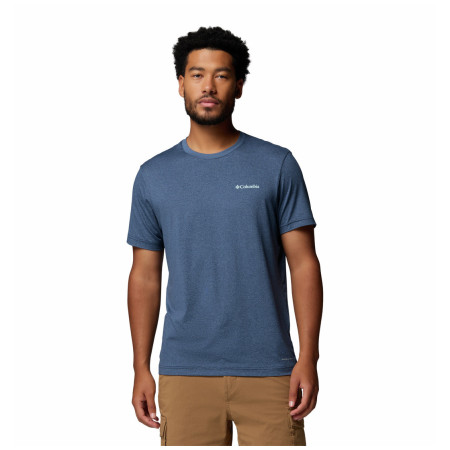 T-shirt homme Columbia Parsons Point™ SS Back Graphic Tee bleu Collegiate Navy Heather, Linear Peaks