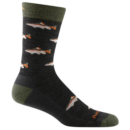 Chaussettes homme Darn Tough Spey Fly Crew vert foncé charcoal