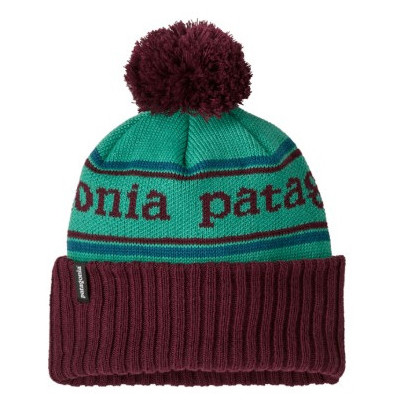 Bonnet enfant Patagonia K's Powder Town Beanie vert / brun Park Stripe: Solo Teal