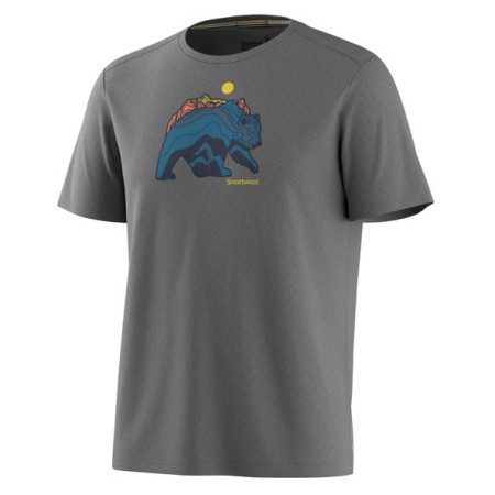 T-shirt fonctionnel homme Smartwool Men's Bear Strata Active Short Sleeve Graphic Tee gris LT Gry H