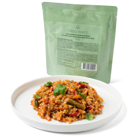 Repas prêt à manger Food Force Wok de poulet et légumes avec riz 300 g