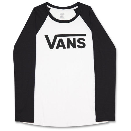 T-shirt femme Vans Drop V Ls Raglan-B blanc / noir White