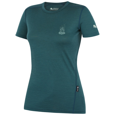 T-shirt femme Zulu Merino Fire 160 Short pétrole petrol
