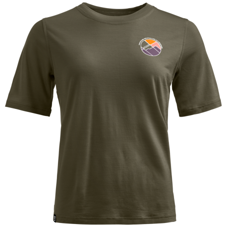 T-shirt femme Ortovox 140 Cool Round Landscape T-shirt vert foncé Dark Wild Herbs