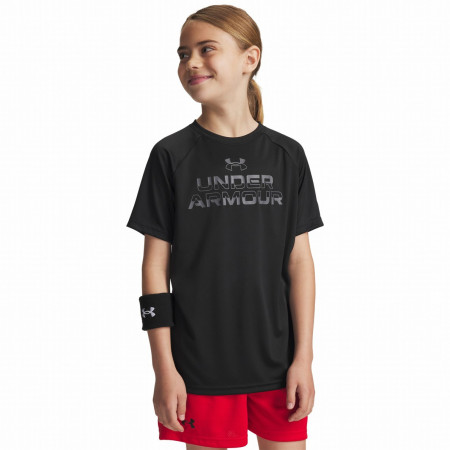 T-shirt enfant Under Armour Tech Split Wordmark SS-BLK noir Black