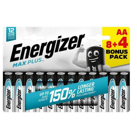 Pile Energizer Max Plus AA/12 8+4 argenté