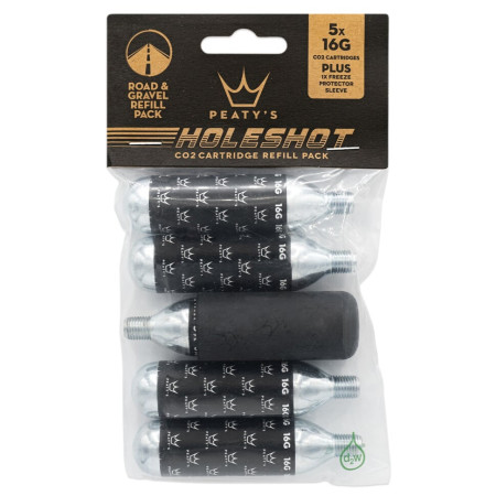 Pompe Peaty´s Holeshot Co2 Bombičky 5 Ks - Road & Gravel noir