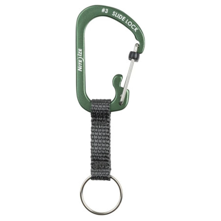 Mousqueton auxiliaire Nite Ize SlideLock Key Ring Aluminum olive Olivová