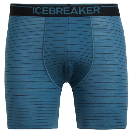Caleçon homme Icebreaker Mens Anatomica Long Boxers bleue Thunder/Black/Stripe