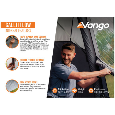 Tente caravane Vango Galli II Low