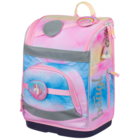 Sac à dos écolier Baagl Zippy Plus rose Rainbow Unicorn
