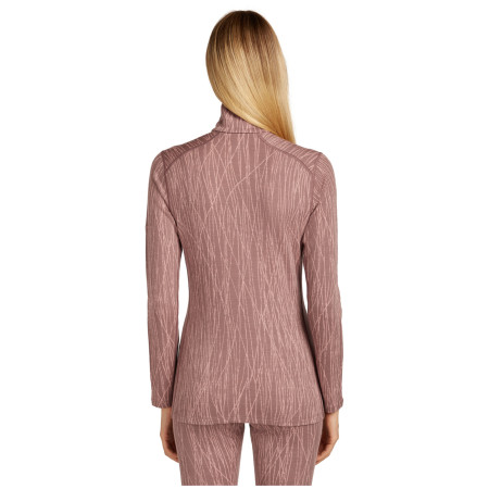 T-shirt fonctionnel femme Icebreaker Women Merino 260 Tech Vertex LS Half Zip Delta Lines AOP