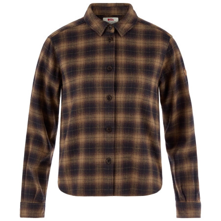 Chemise femme Fjällräven Övik Boxy Flannel Shirt W brun Black-Wood Brown