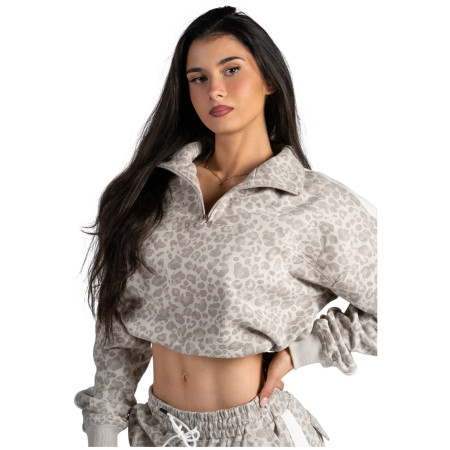 Sweat-shirt femme Nebbia Half-Zip Leopard Sweatshirt Primal beige CREAM LEOPARD