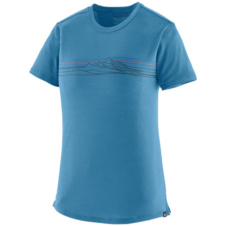 T-shirt femme Patagonia Women's Capilene Cool Merino Blend Graphic Shirt bleu Strata Stripe: Shore Blue