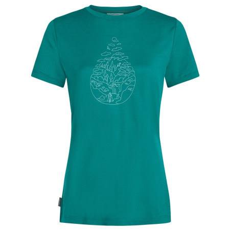 T-shirt femme Icebreaker Women Merino 150 Tech Lite SS Tee Hike Path turquoise Tidal Teal