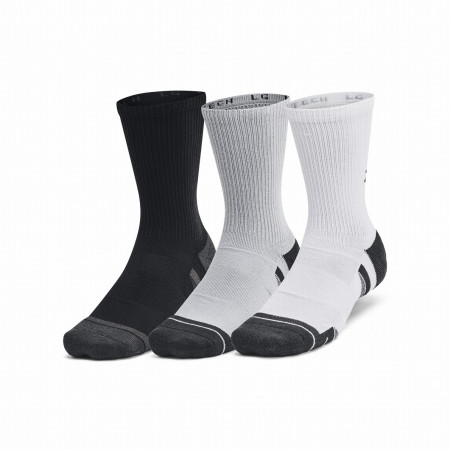 Jeu de chaussettes Under Armour Unisex Perf Tech 6Pk Crew noir / blanc ModGray/ModGray/JetGray