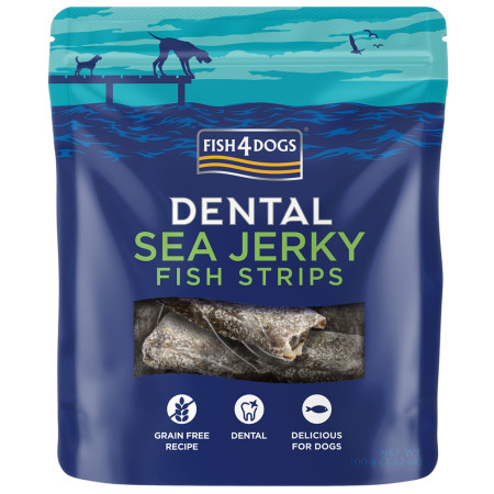 Friandises pour chiens Fish4Dogs Dental Sea Jerky Fish Strips 100g