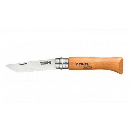 couteau pliant Opinel N°08 Carbon Viroblock, blister natural