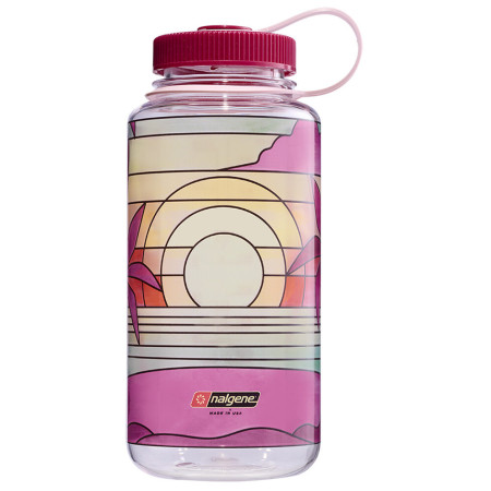 Bouteille Nalgene Wide Mouth 1l Clear Stained Glass rose clear