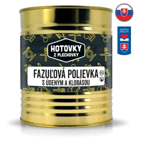 Soup Hotovky z plechovky Soupe aux haricots avec viande fumée et saucisse, 800 ml