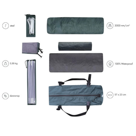 Tente à auvent Zulu Dome 3 Black Long