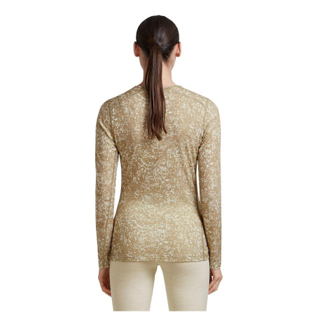 T-shirt fonctionnel femme Icebreaker Women M 200 Oasis LS Crewe Moss BloomAOP
