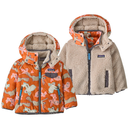 Veste enfant Patagonia Baby Reversible Tribbles Hoody - BNLM orange/beige Bunny Life: Marigold