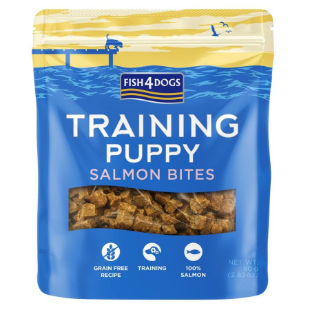 Friandises pour chiens Fish4Dogs Training Salmon Bites Puppy 80g