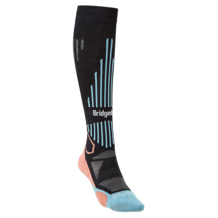 Chaussettes femme Bridgedale Ski Lightweight Women's vert Black/Coral/