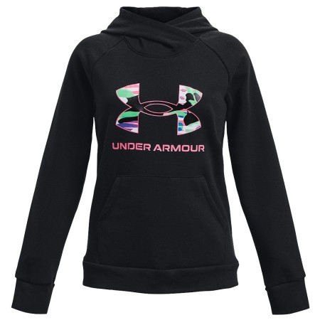 Sweatshirt enfant Under Armour Rival Fleece BL Hoodie vert Black/Pink Punk