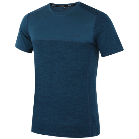 T-shirt homme MOOA MerinoSilk Block 160 short bleu lagoon blue
