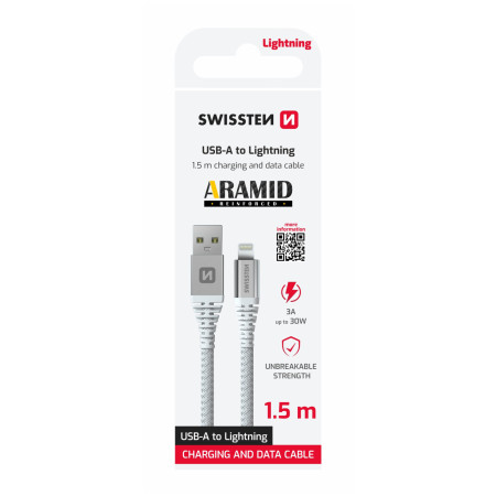 Câble Swissten Aramid Reinforced USB / Lightning 1,5 m