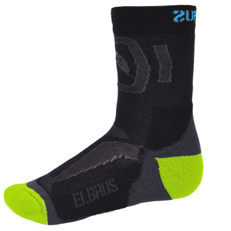 Chaussettes enfant Elbrus Kabru JR noir/vert Black/DarkGrey/Turquise/AppleGreen