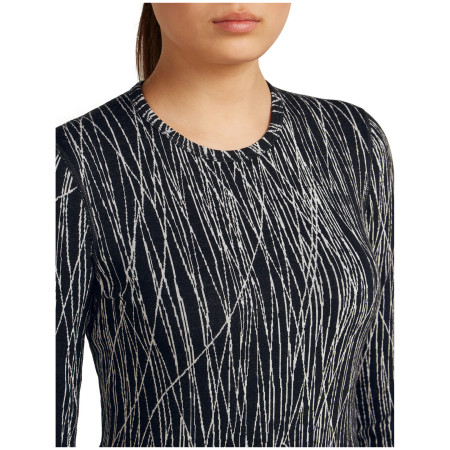 T-shirt fonctionnel femme Icebreaker Women Merino 260 Tech Vertex LS Crewe Delta Lines AOP