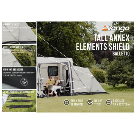 Auvent de caravane Vango Tall Annex Elements Shield - Balletto