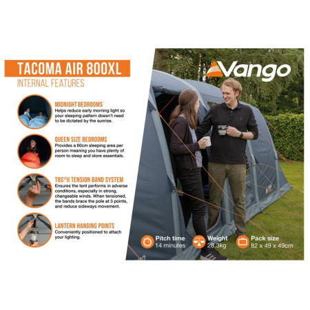 Tente familiale Vango Tacoma Air 800XL Package