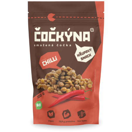 Aliments à emporter Čočkýna Chips de lentilles : Piment