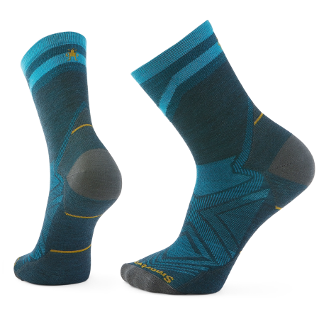 Chaussettes Smartwool Run Zero Cushion Mid Crew Pattern bleu TWILIGHT BLUE