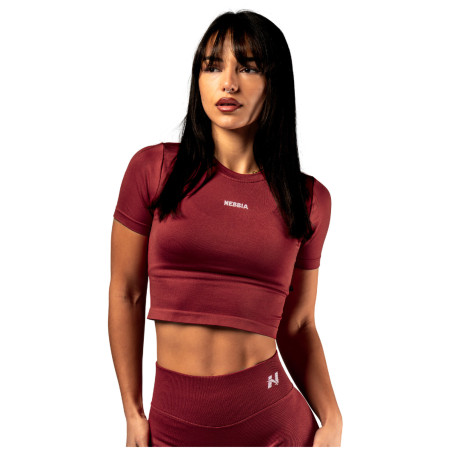 Top femme Nebbia Seamless crop top with SS Power rouge RED