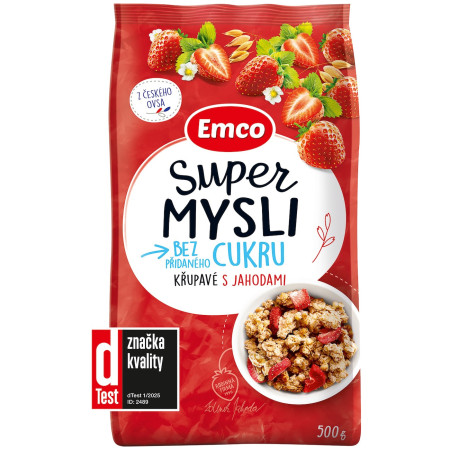 Muesli Emco Super muesli sans sucre ajouté aux fraises 500g
