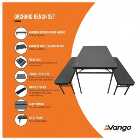 Table avec bancs Vango Orchard Bench Set