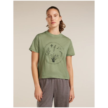 T-shirt femme Icebreaker Merino 150 Tech Lite SS Crop Tee Seed Story vert LICHEN