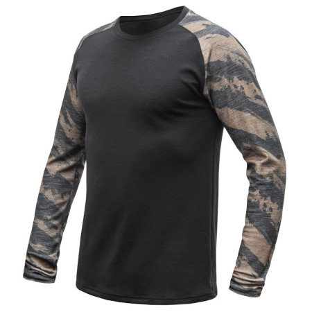 T-shirt fonctionnel homme Sensor Merino Blend Impress noir / brun černá/brush